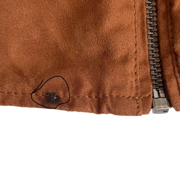 Zara Man Faux Suede Zip Jacket Shirt Men’s Small Brown Overshirt Shacket - Picture 9 of 13